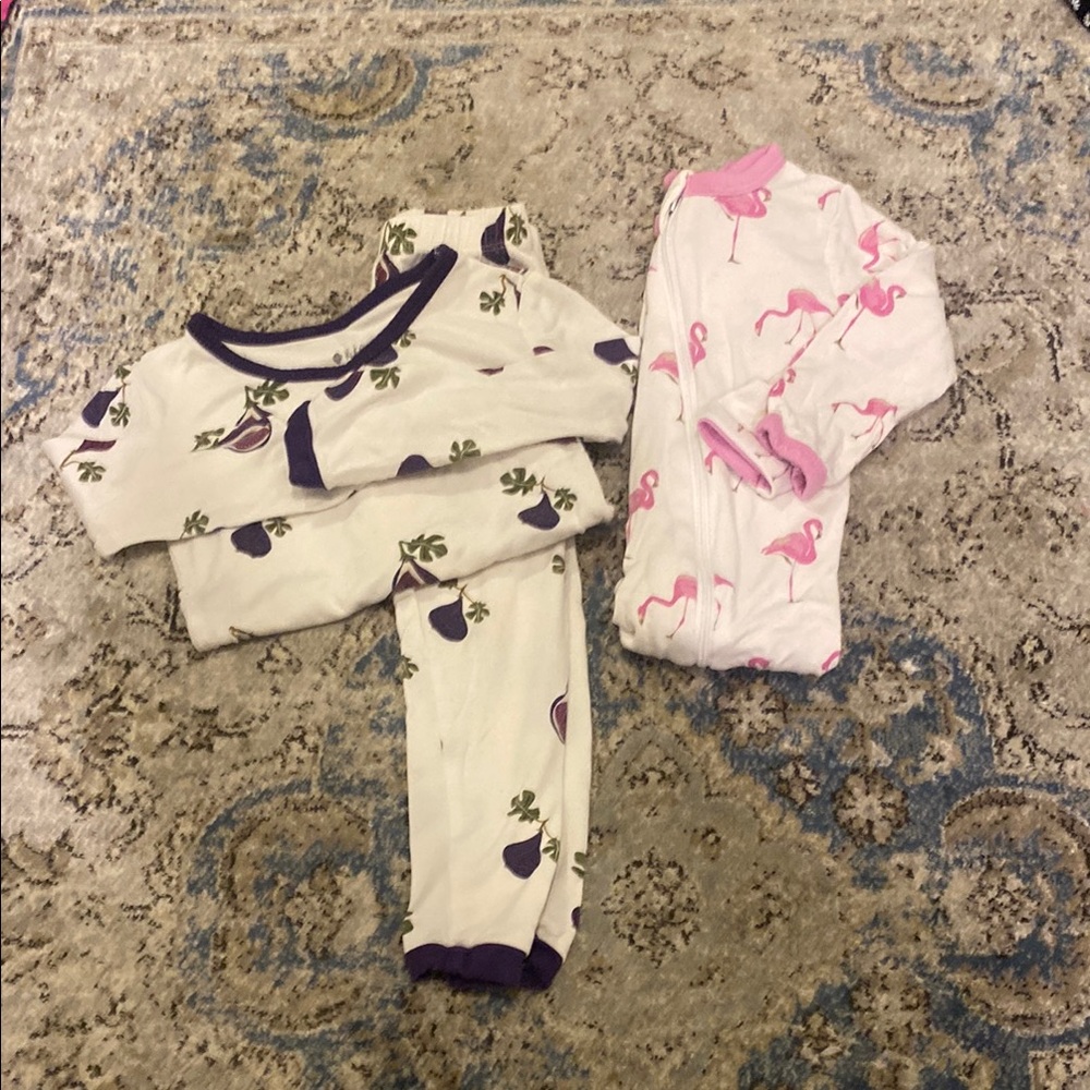 Kyte BABY Pajama Sets White and Purple Cozy Sleepwear